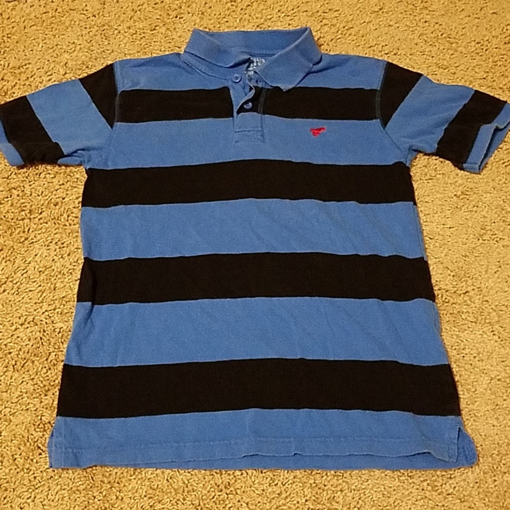 WRANGLER JEANS Boys Blue & Black Stripped Polo